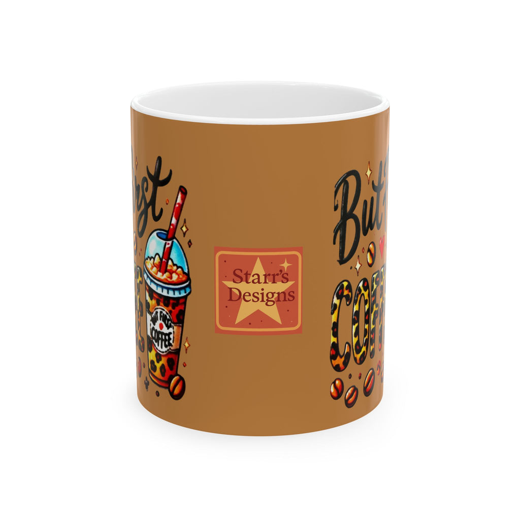 Coffee Mug - 'But First Coffee' Leopard Print Design (11oz/15oz)
