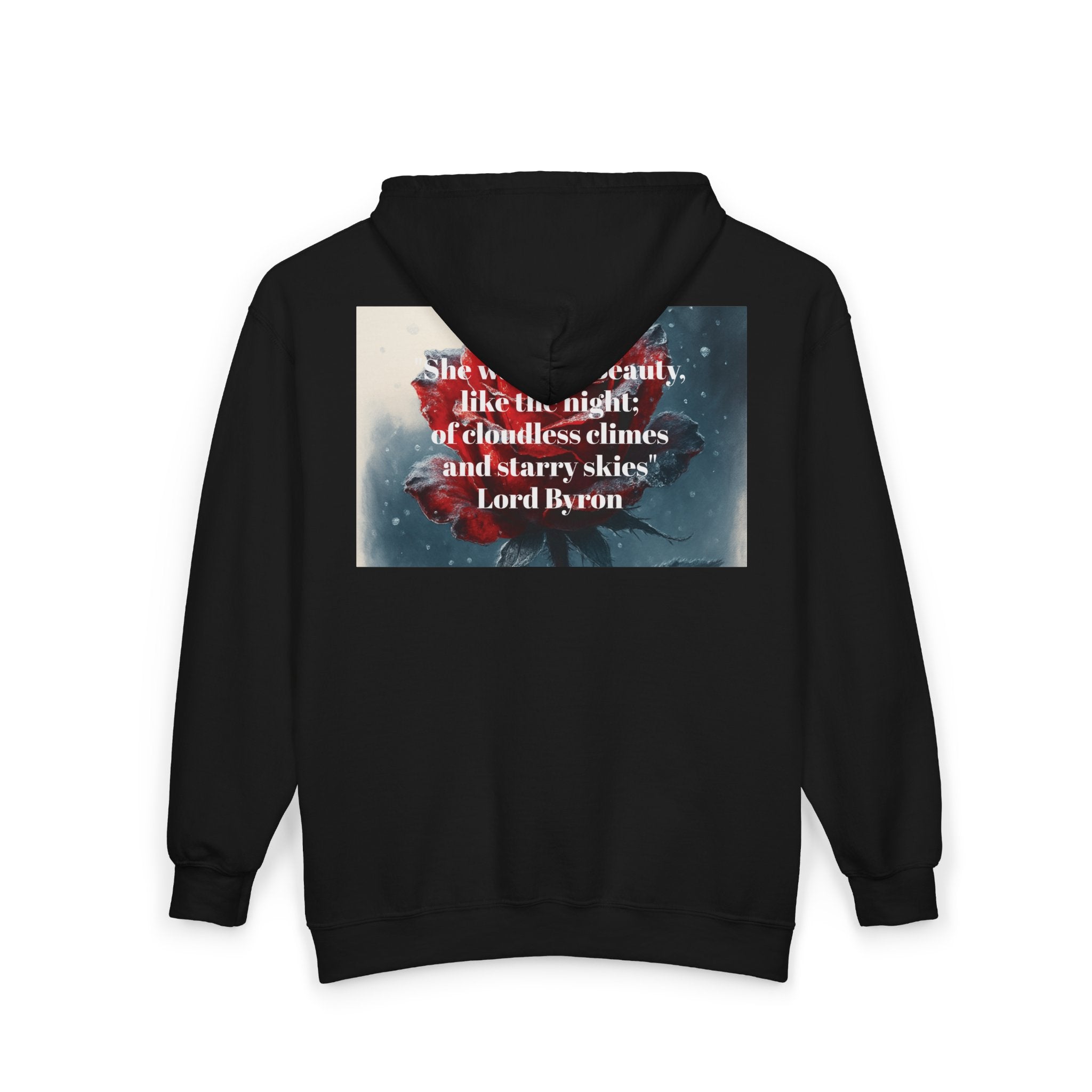 Hoodie — Romantic Lord Byron Quote with Rose Art