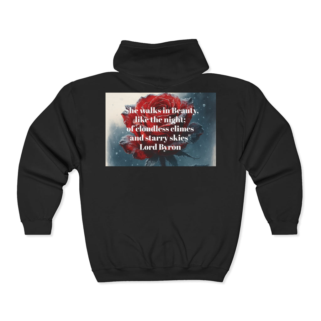 Hoodie — Romantic Lord Byron Quote with Rose Art