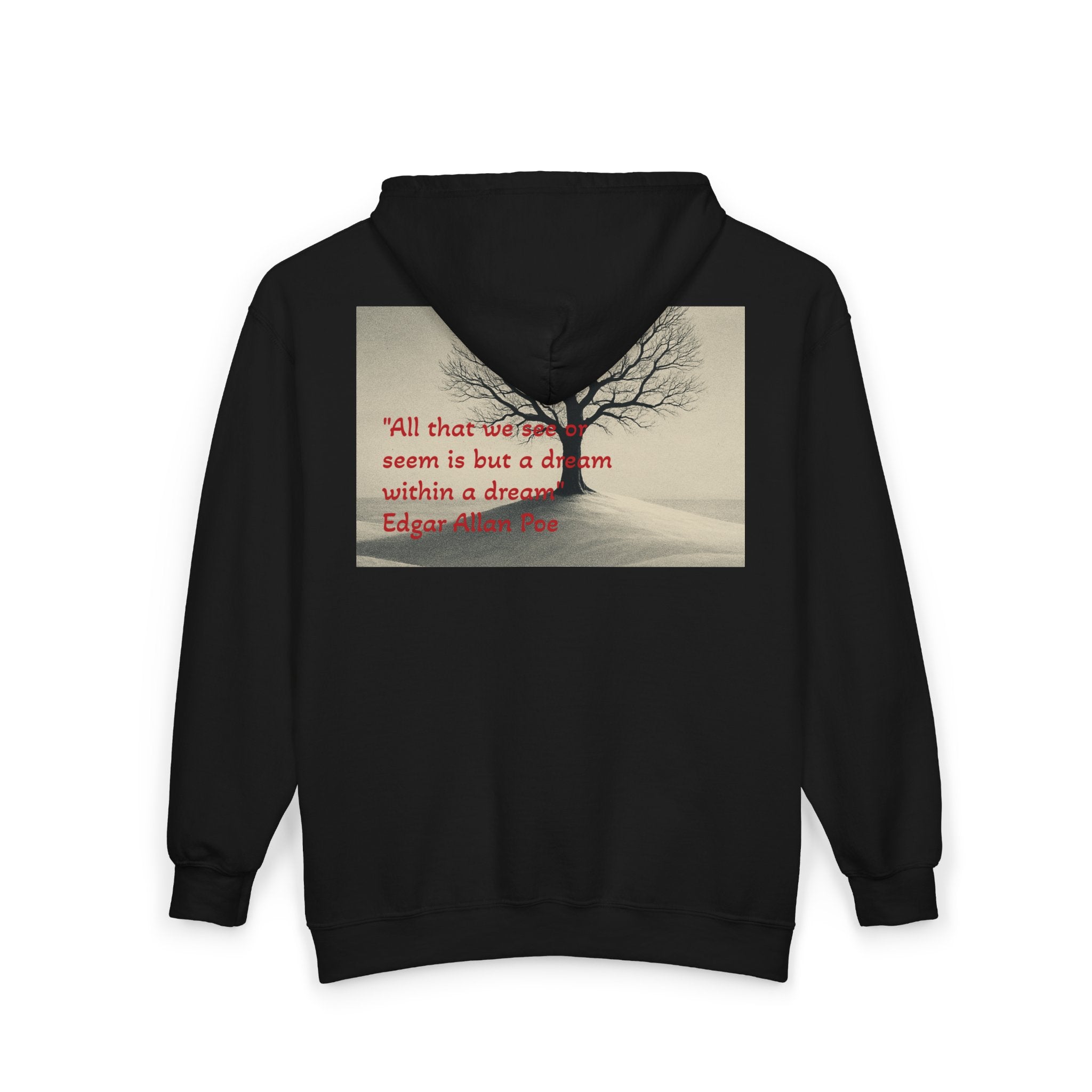 Edgar Allan Poe Zip Hoodie — 'All that we see...' Gothic Portrait Sweatshirt