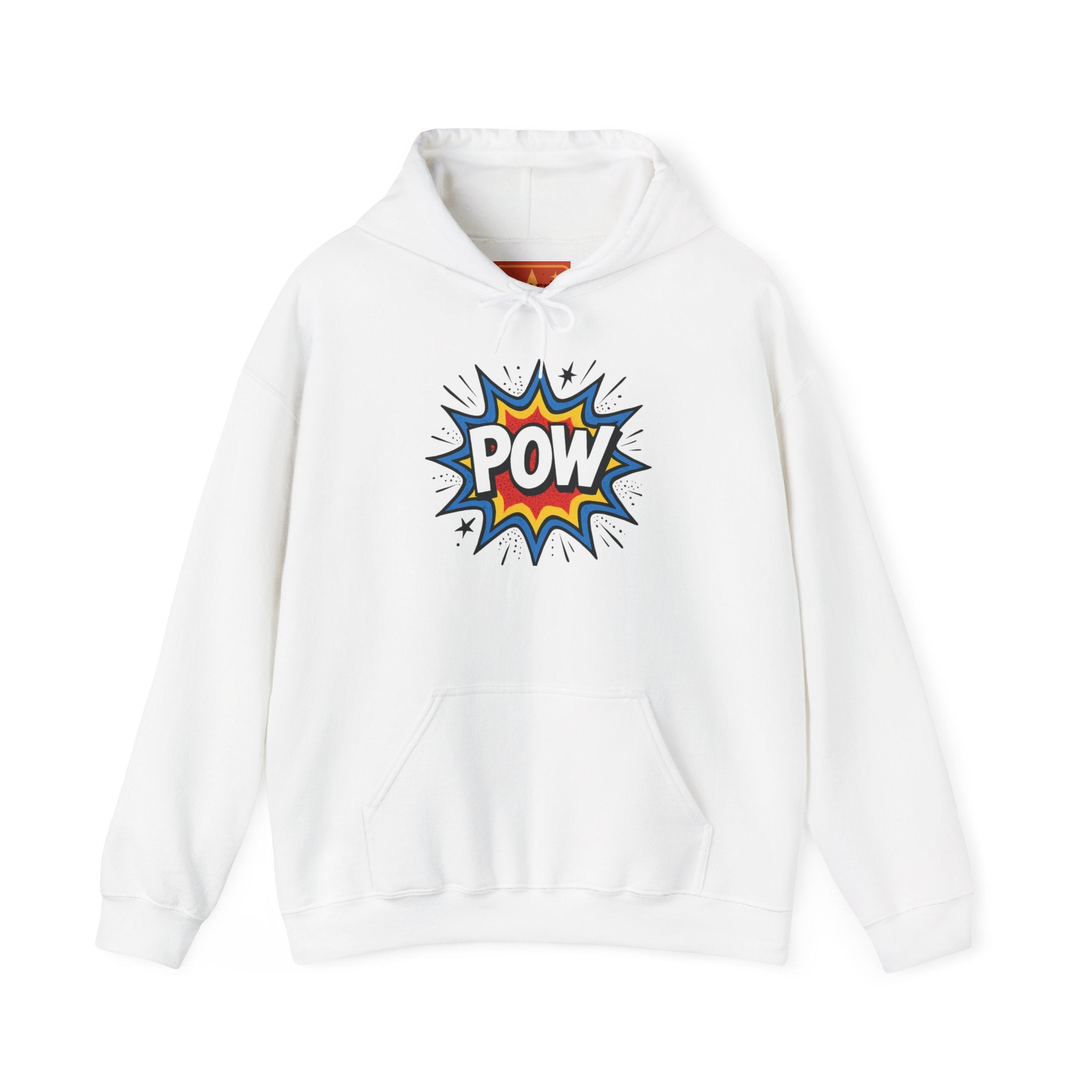 Caffeine Chaos Hoodie — "POW" Comic Front & "Run On: Caffeine, Chaos, Questionable Decisions" Back