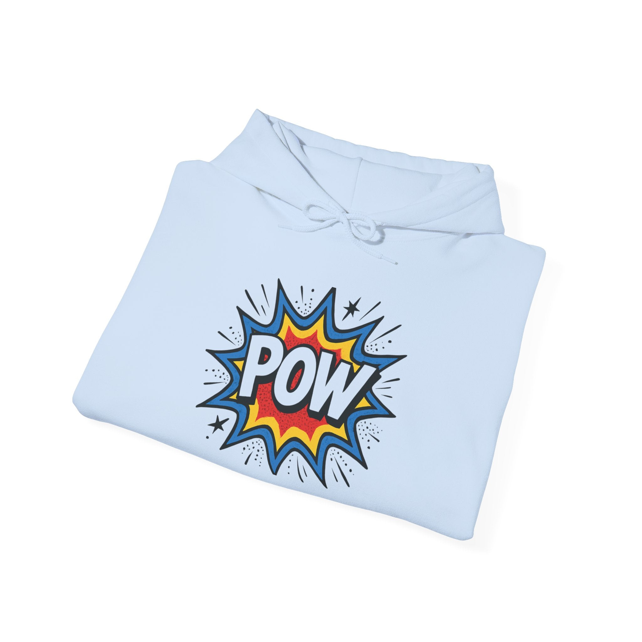 Caffeine Chaos Hoodie — "POW" Comic Front & "Run On: Caffeine, Chaos, Questionable Decisions" Back