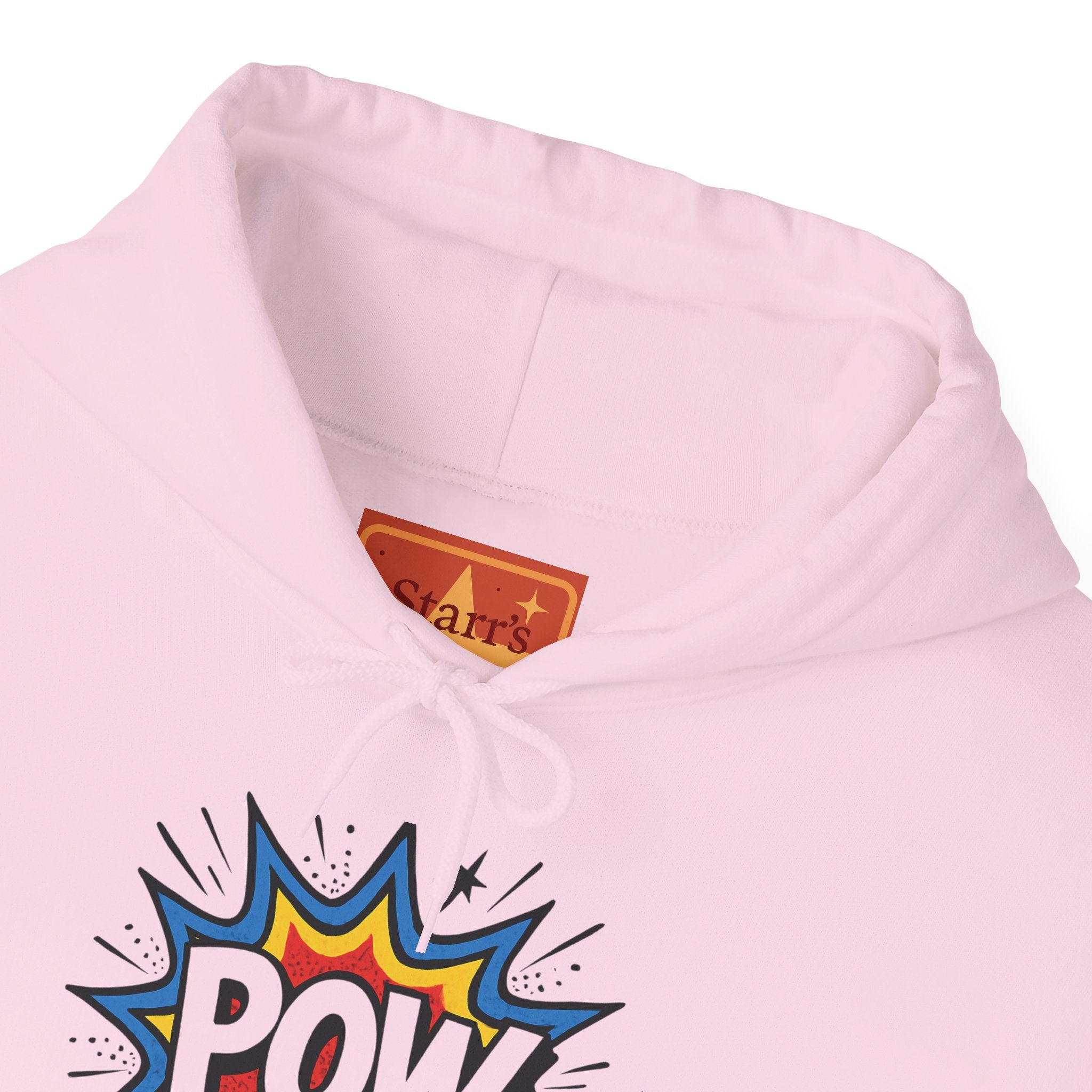 Caffeine Chaos Hoodie — "POW" Comic Front & "Run On: Caffeine, Chaos, Questionable Decisions" Back