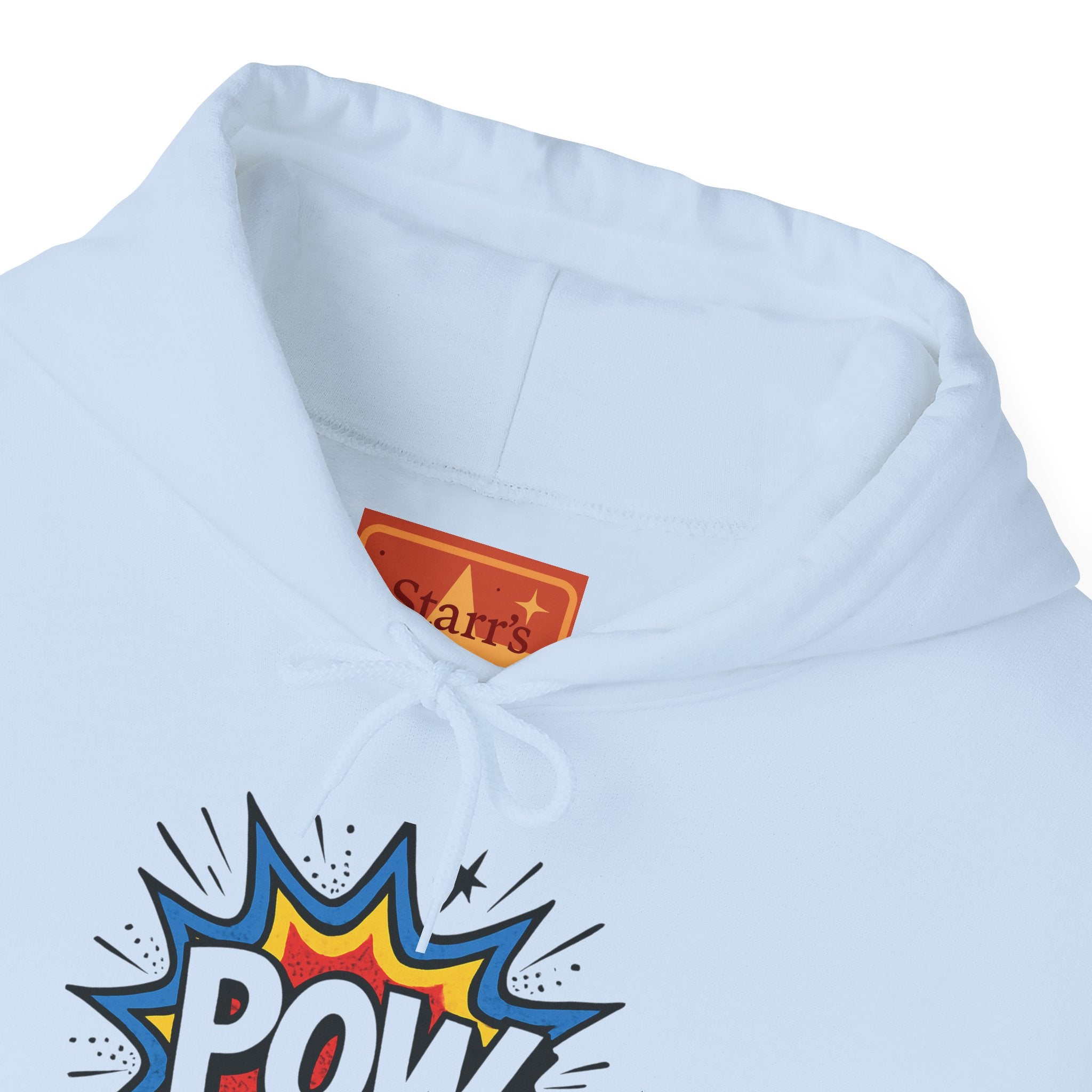 Caffeine Chaos Hoodie — "POW" Comic Front & "Run On: Caffeine, Chaos, Questionable Decisions" Back