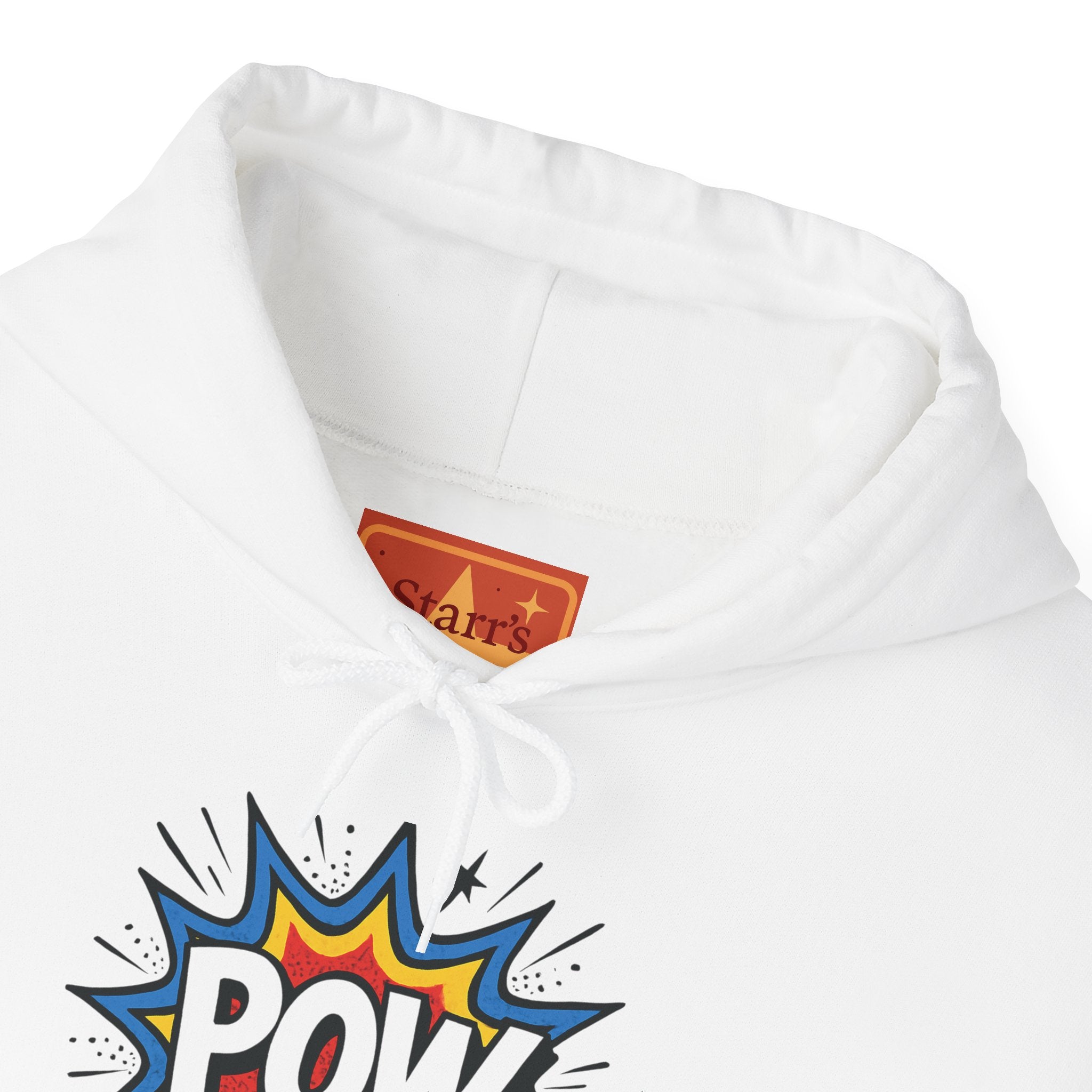 Caffeine Chaos Hoodie — "POW" Comic Front & "Run On: Caffeine, Chaos, Questionable Decisions" Back