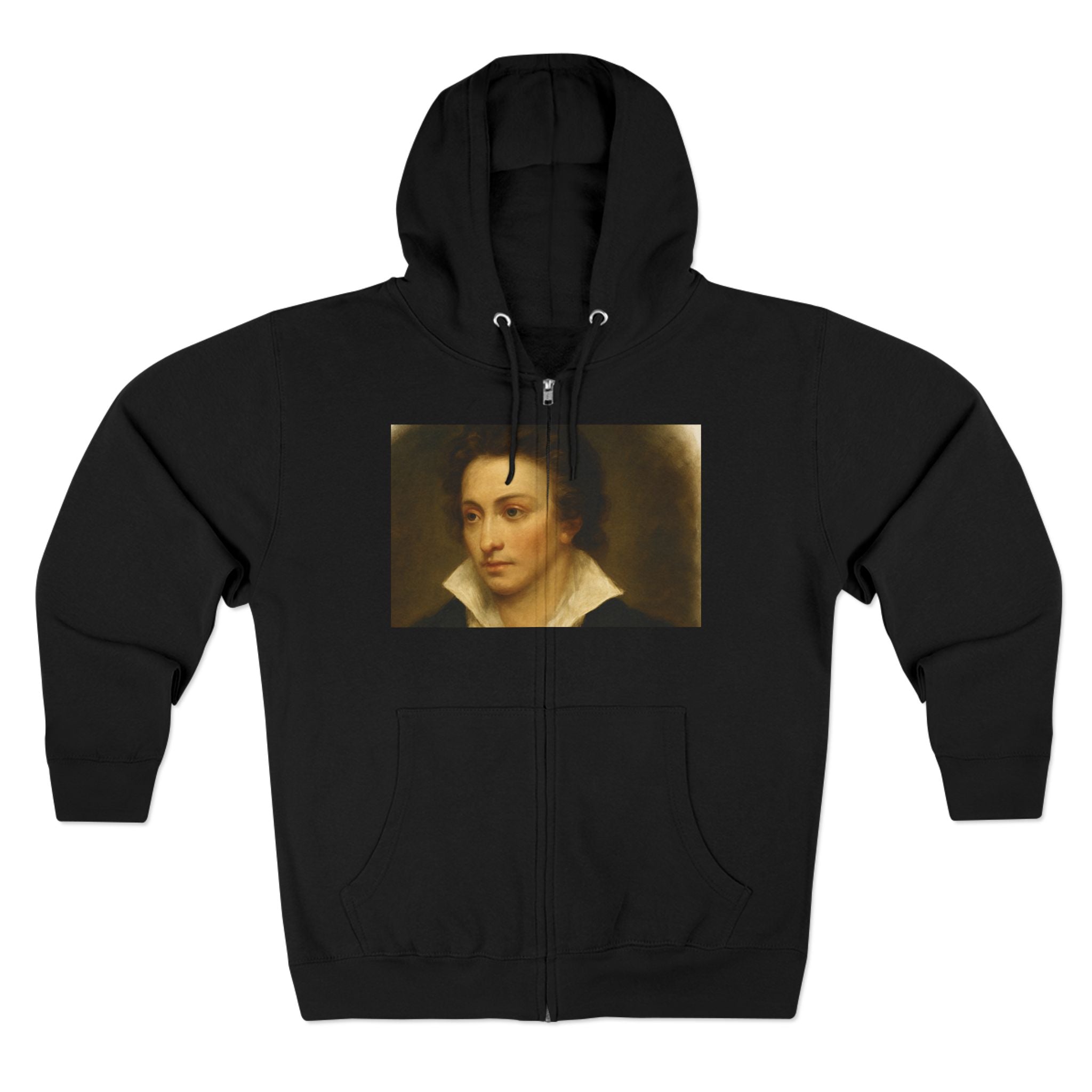 Quote Zip Hoodie — Classic Poet Portrait & "Fear Not" Back Text