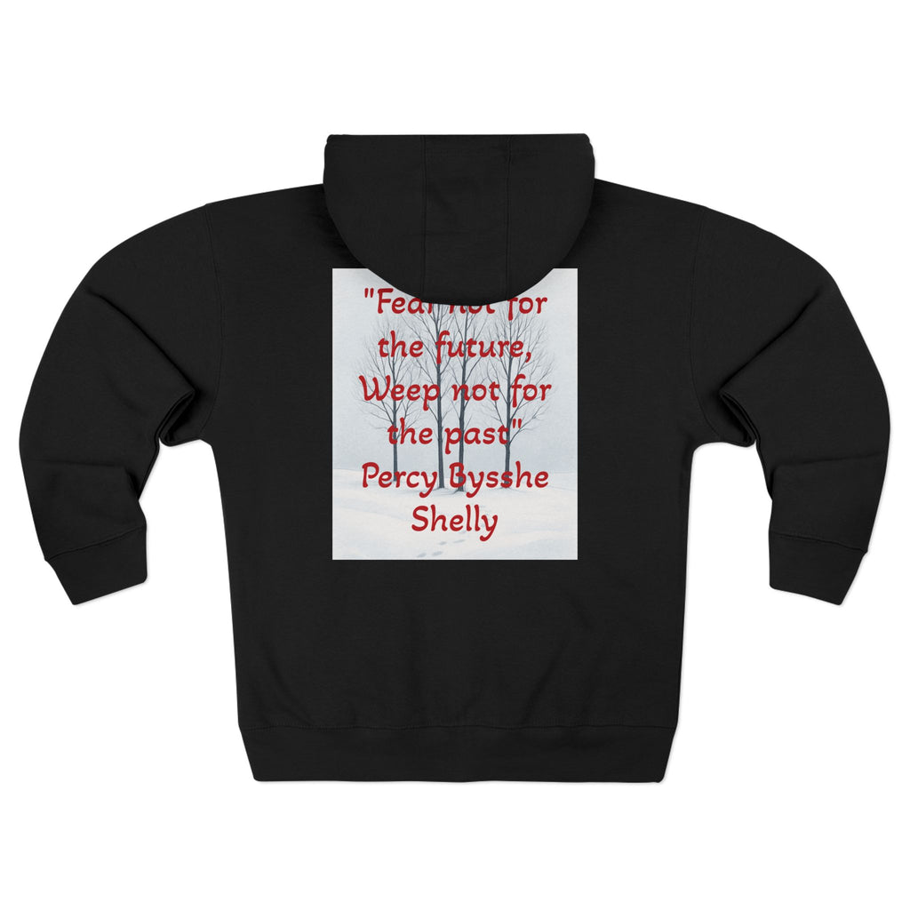 Quote Zip Hoodie — Classic Poet Portrait & "Fear Not" Back Text