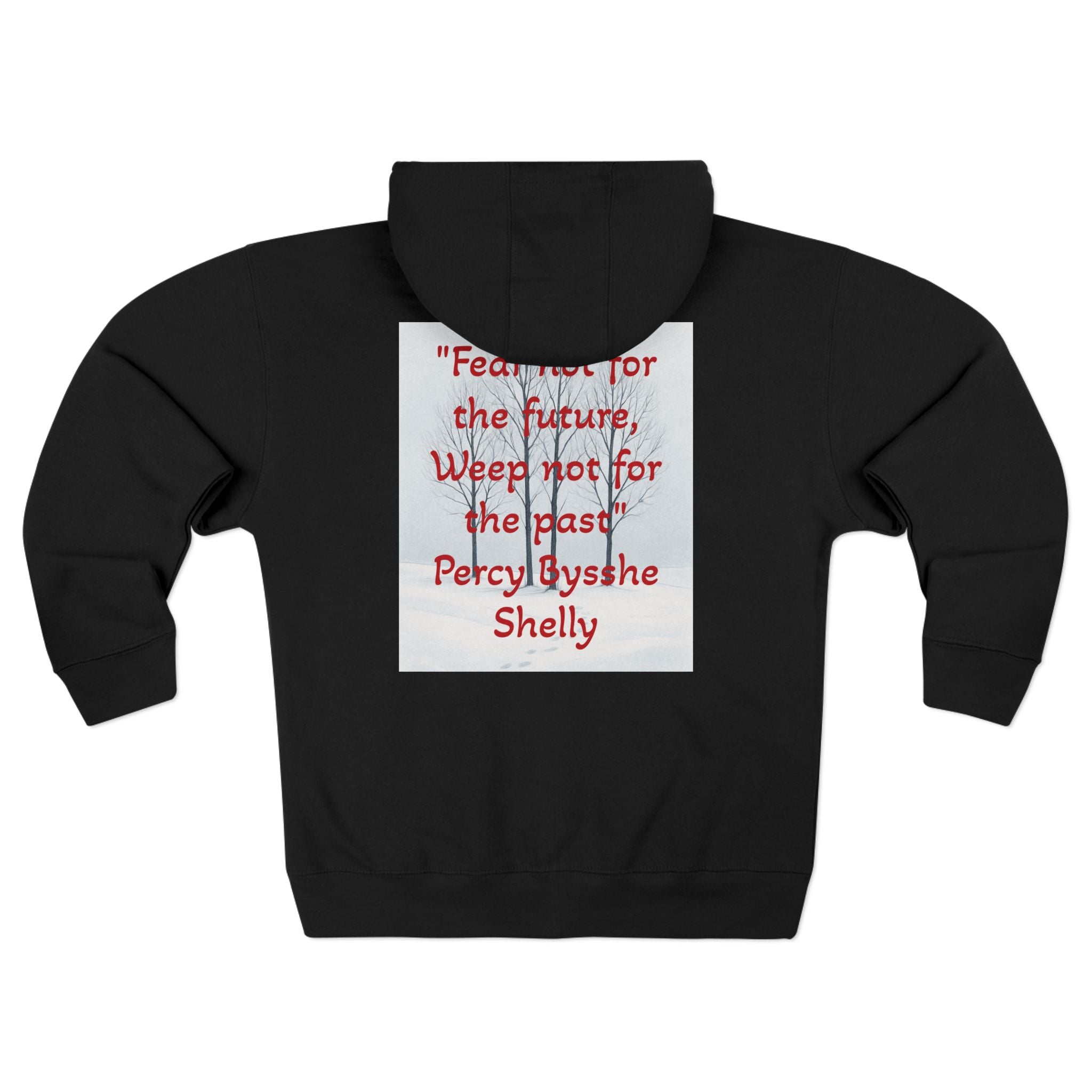 Quote Zip Hoodie — Classic Poet Portrait & "Fear Not" Back Text