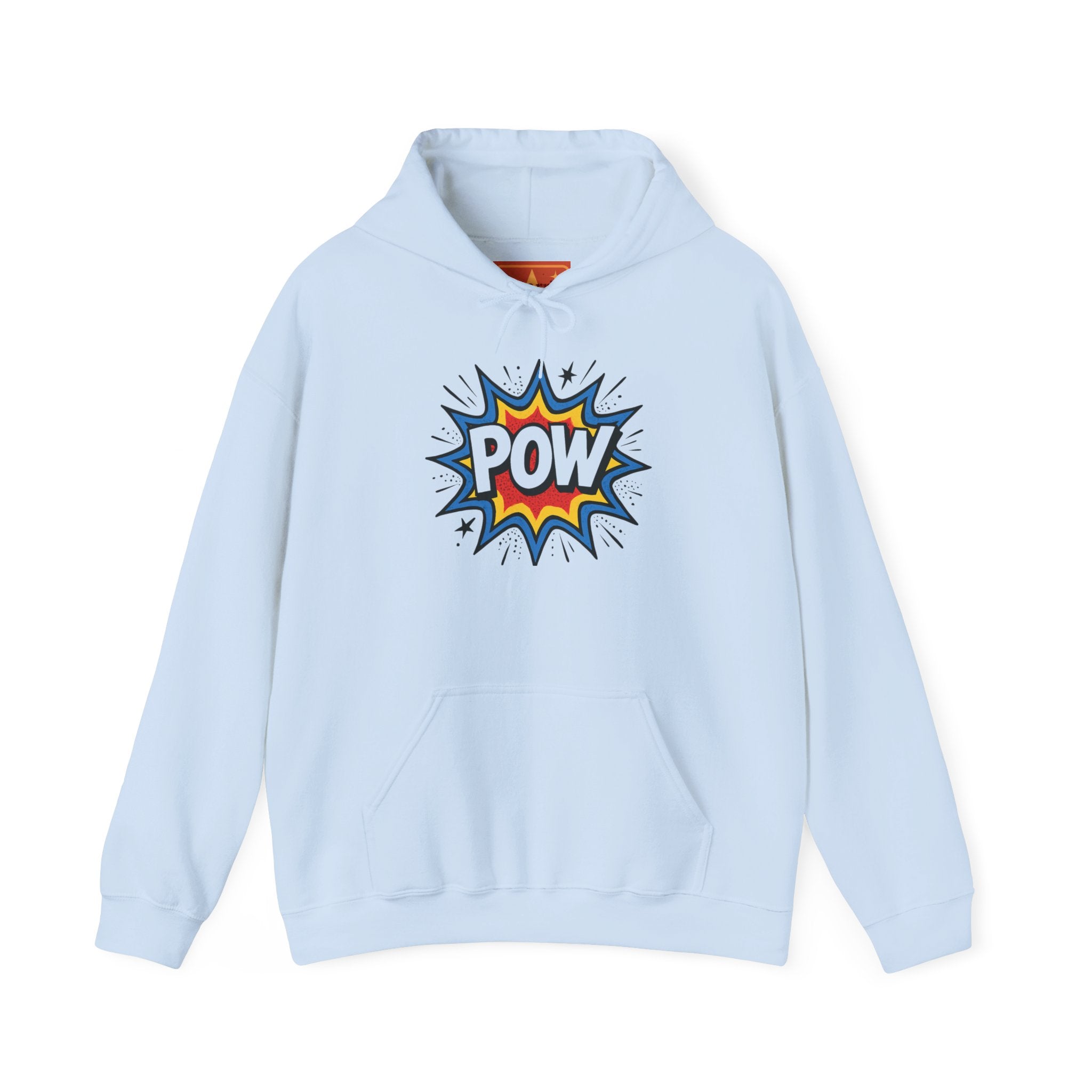 Caffeine Chaos Hoodie — "POW" Comic Front & "Run On: Caffeine, Chaos, Questionable Decisions" Back